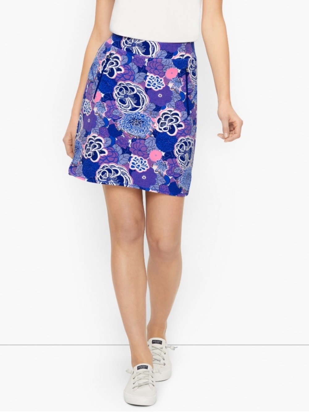 T by Talbots Blue & Purple Floral Skort Sz Small